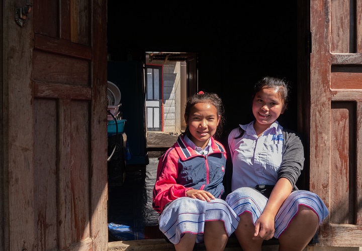 The girls return to the hostel for their lunches and dinners during their school breaks.