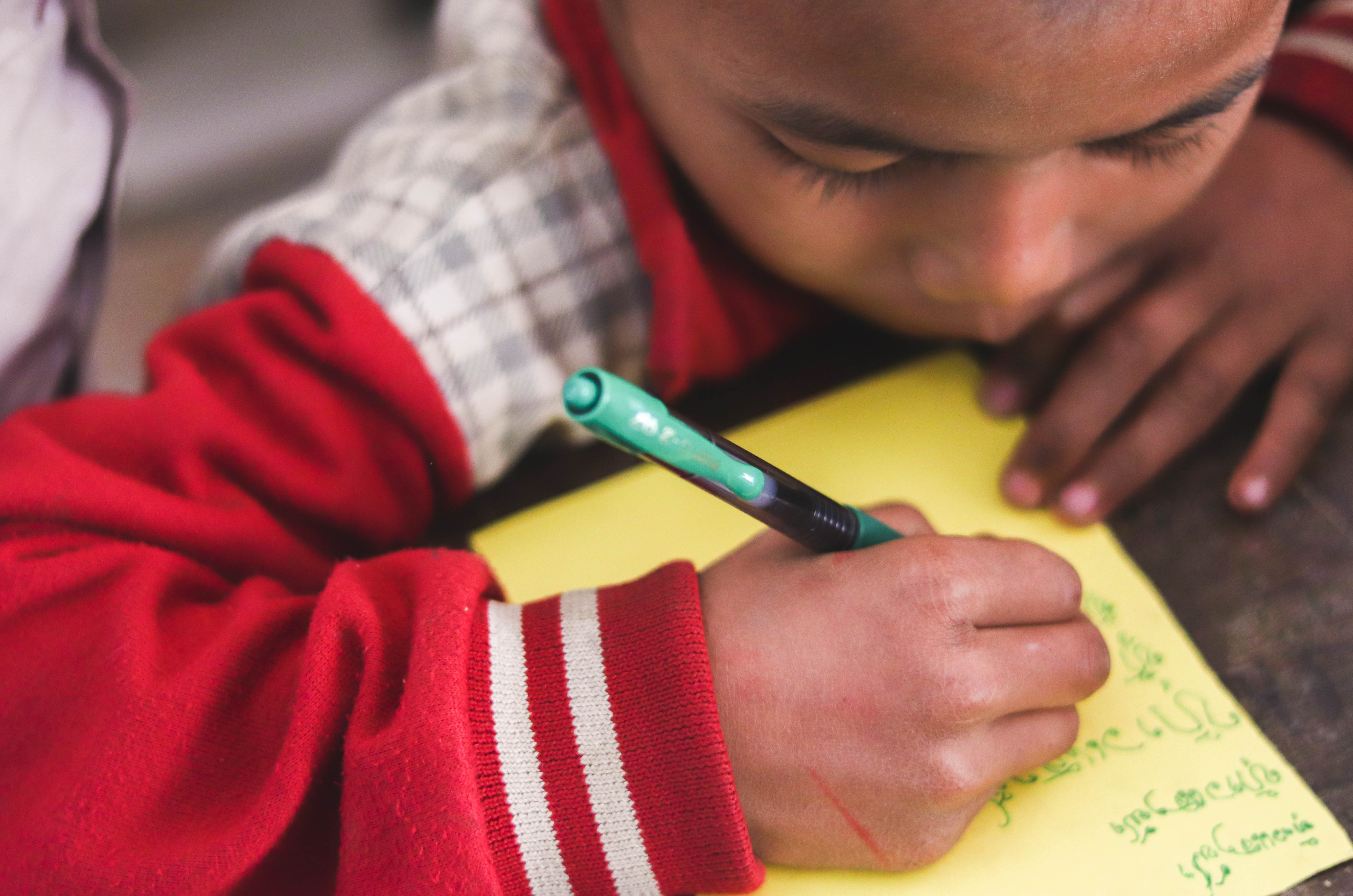 Nothing’s stopping a boy with a Pilot pen in his hand.